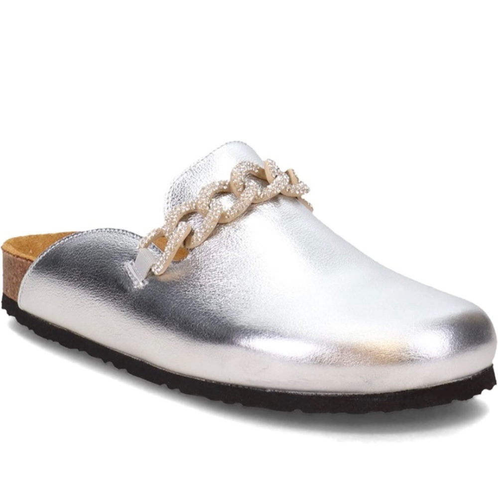Naot silver clogs